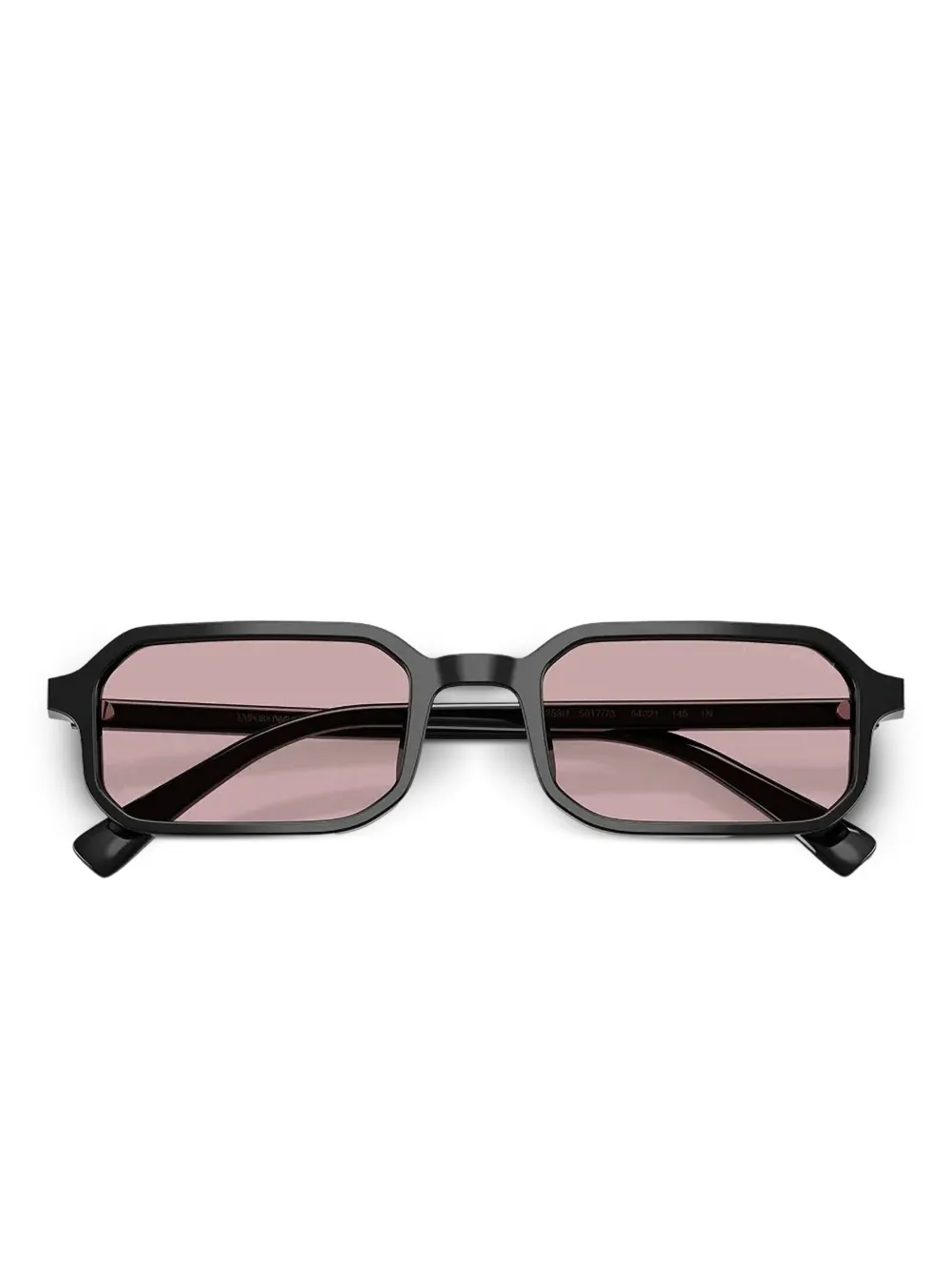 Emporio Armani Zonnebril met rechthoekig montuur Zwart
