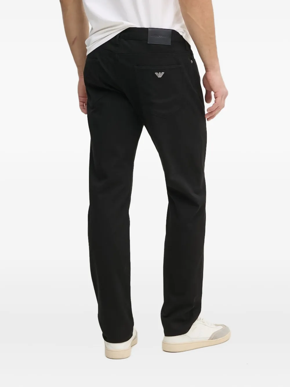 Emporio Armani logo-patch jeans - Zwart