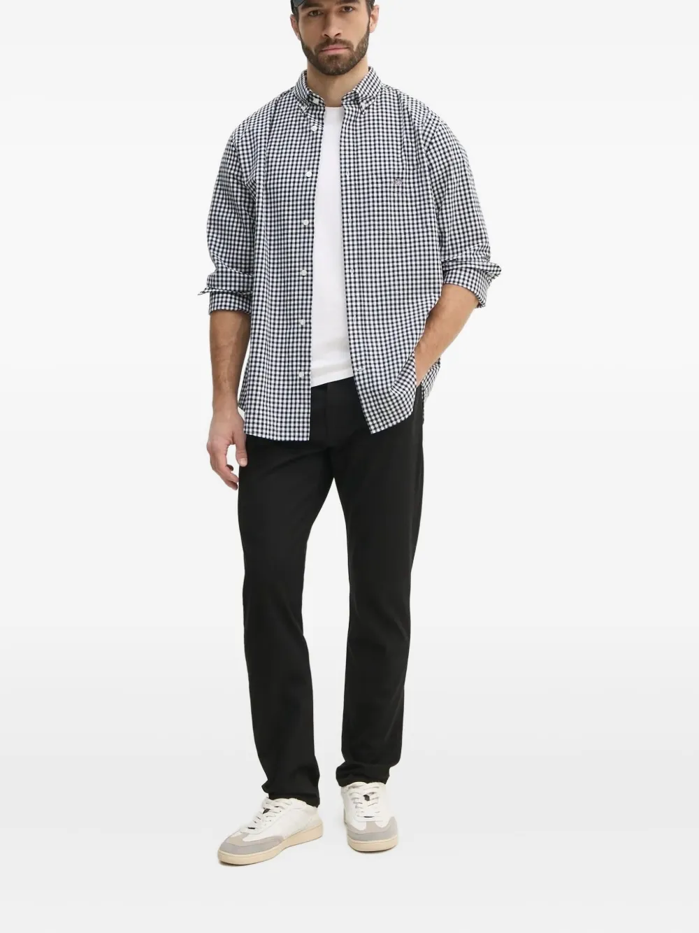 Emporio Armani logo-patch jeans Zwart
