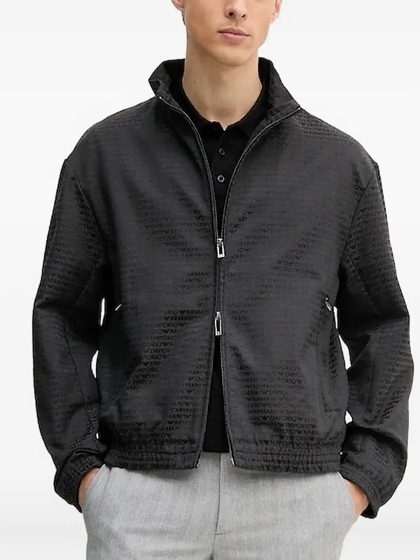 エンポリオアルマーニ　ブラック ジップアップジャケット Emporio Armani ジップアップ ジャケット | ブラック | FARFETCH JP