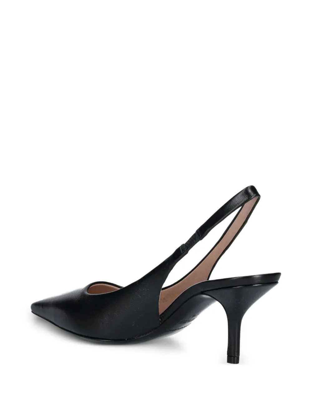 Emporio Armani Leren slingback pumps Zwart