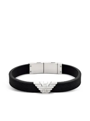 Emporio Armani Silver-Tone Logo Double Bangle Bracelet Unique Genuine Emporio Armani Chain Sterling Silver Double  main image 4