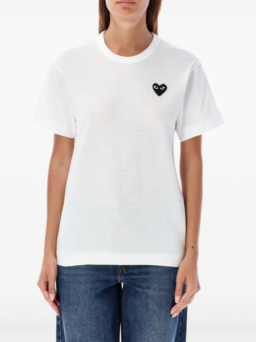 Comme Des Garçons Play T-shirt met hartpatroon Wit