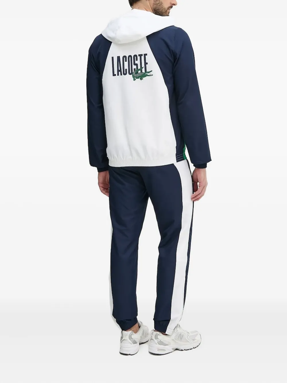 Lacoste colour-block hooded jacket Wit