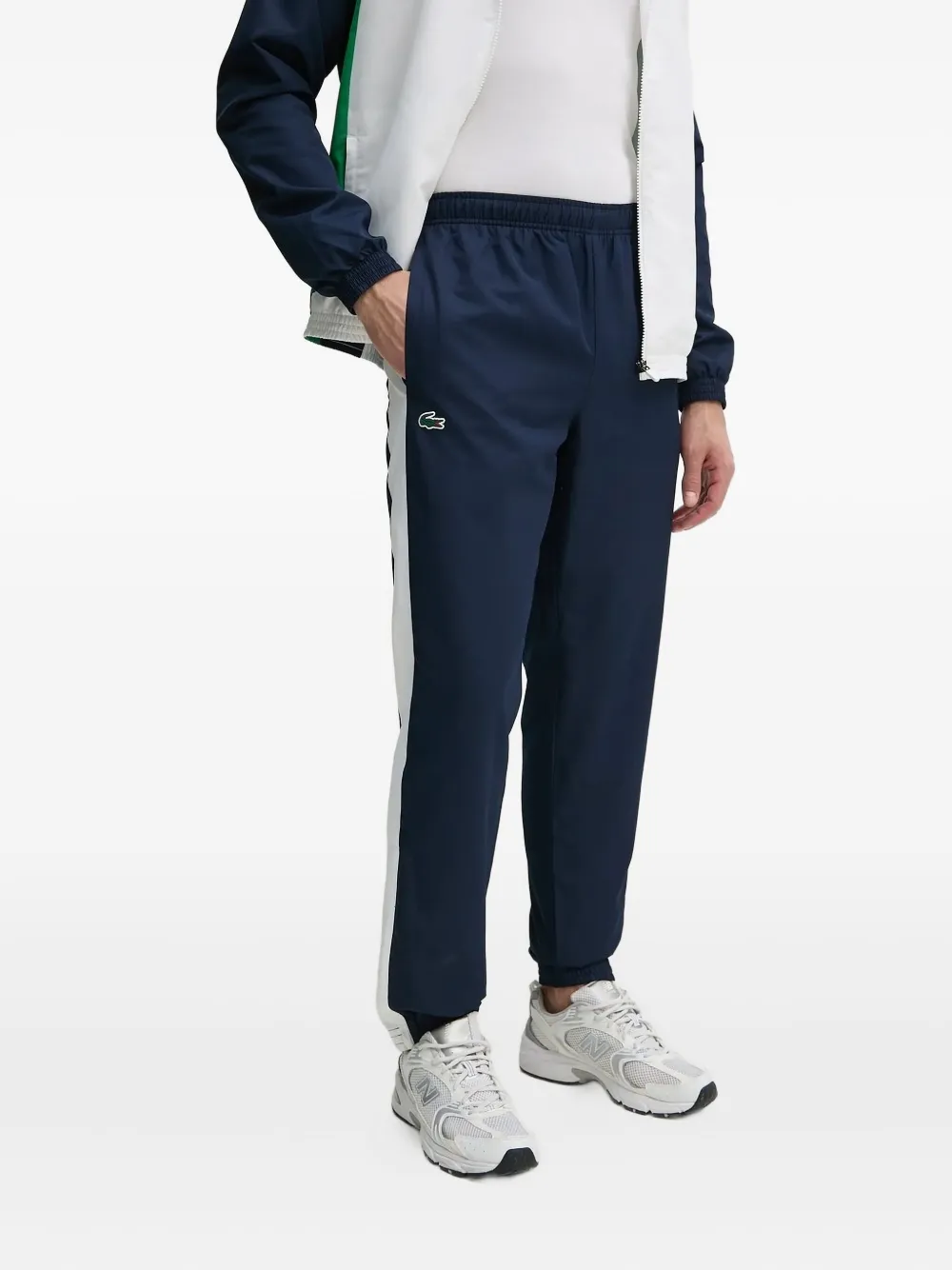 Lacoste colour-block hooded jacket Wit