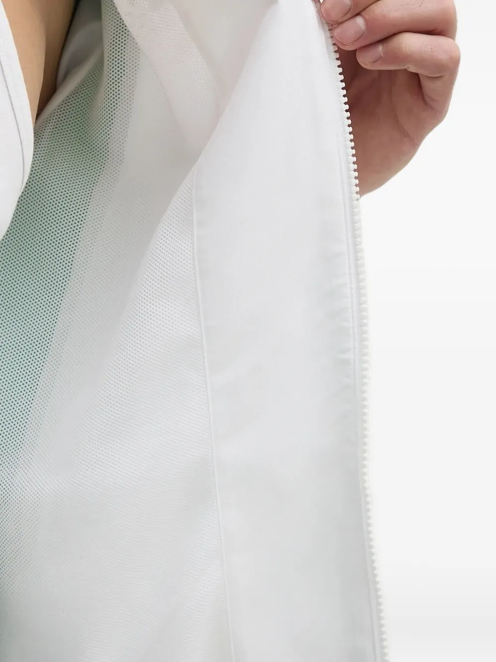 Lacoste colour-block hooded jacket Wit