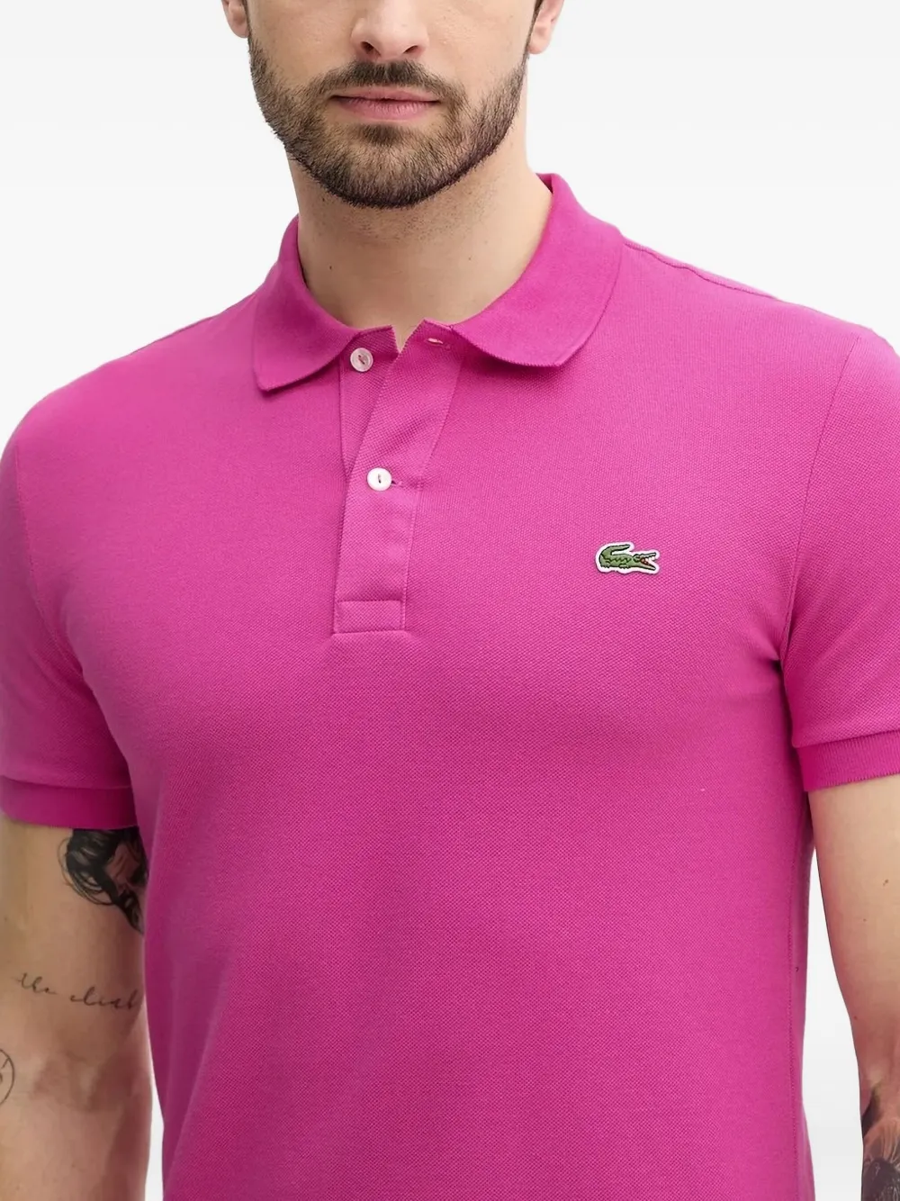 Lacoste Poloshirt met geborduurd logo Roze