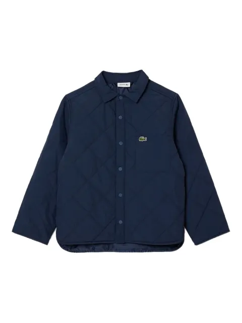 Lacoste Kids quilted diamond-pattern overshirt