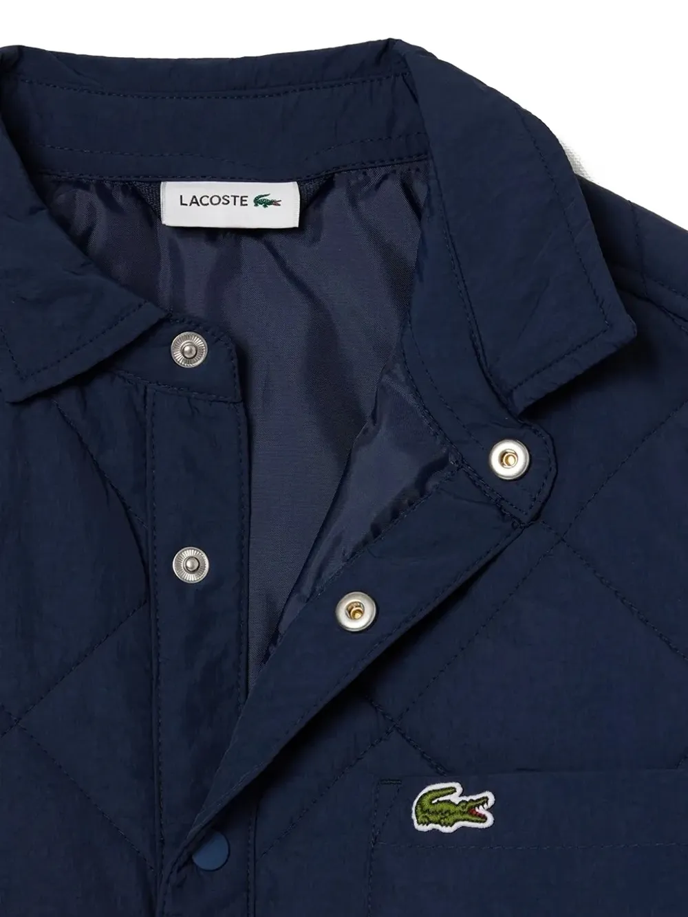 Lacoste Kids Gewatteerd shirtjack met diamantpatroon Blauw