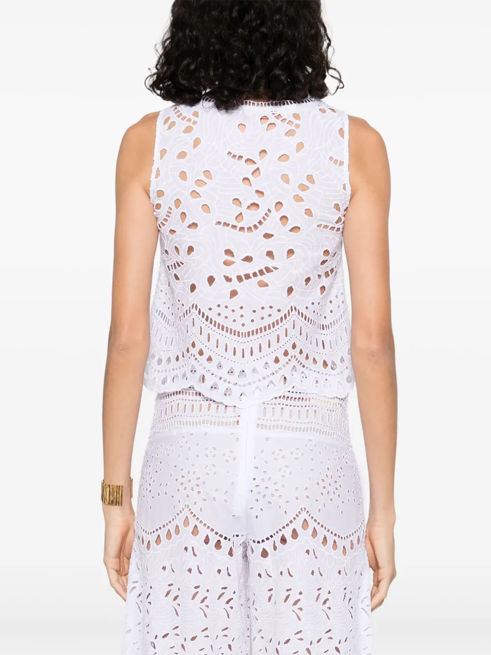 Ermanno Scervino broderie anglaise top Wit
