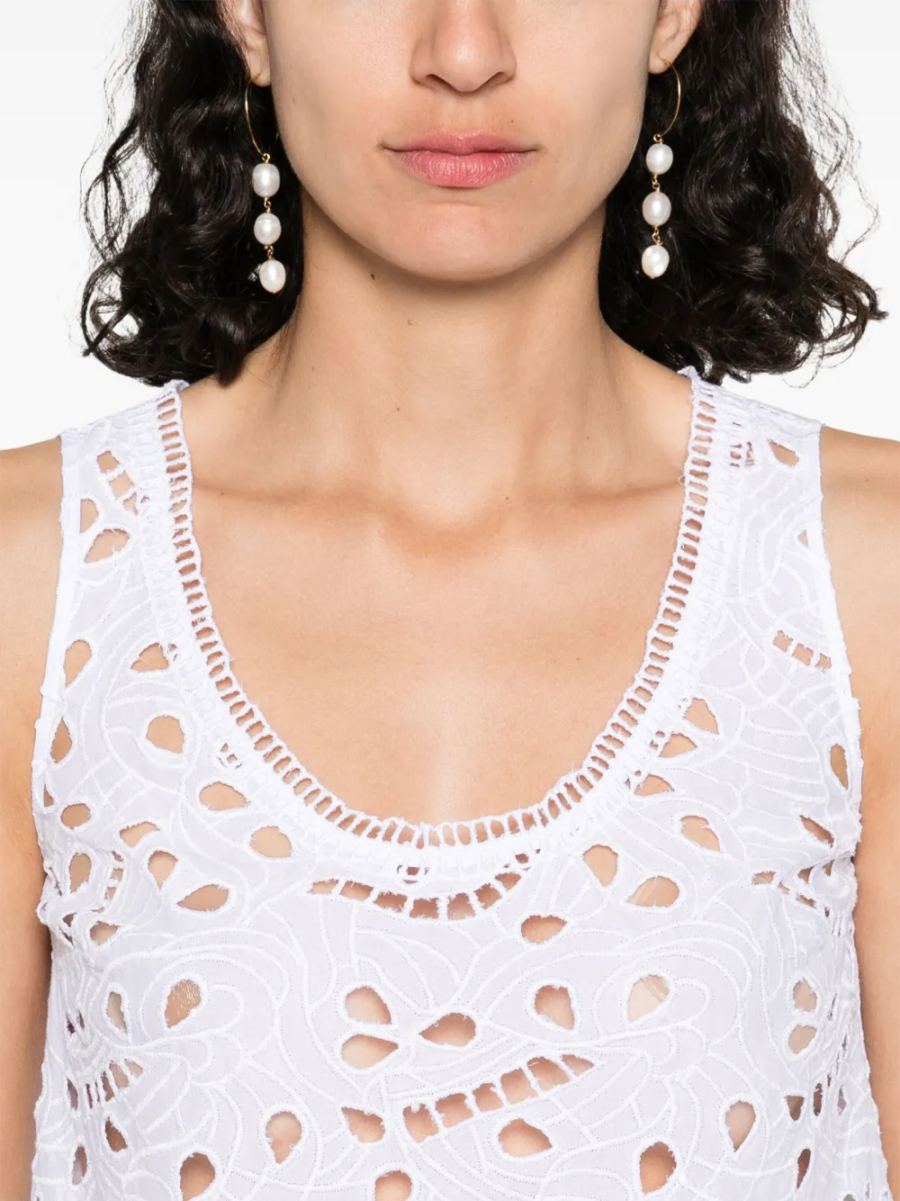 Ermanno Scervino broderie anglaise top Wit
