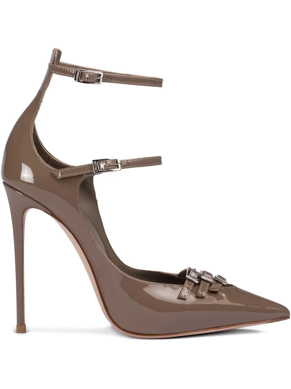 Le Silla 120MM buckle-strap pointed-toe pumps Brown