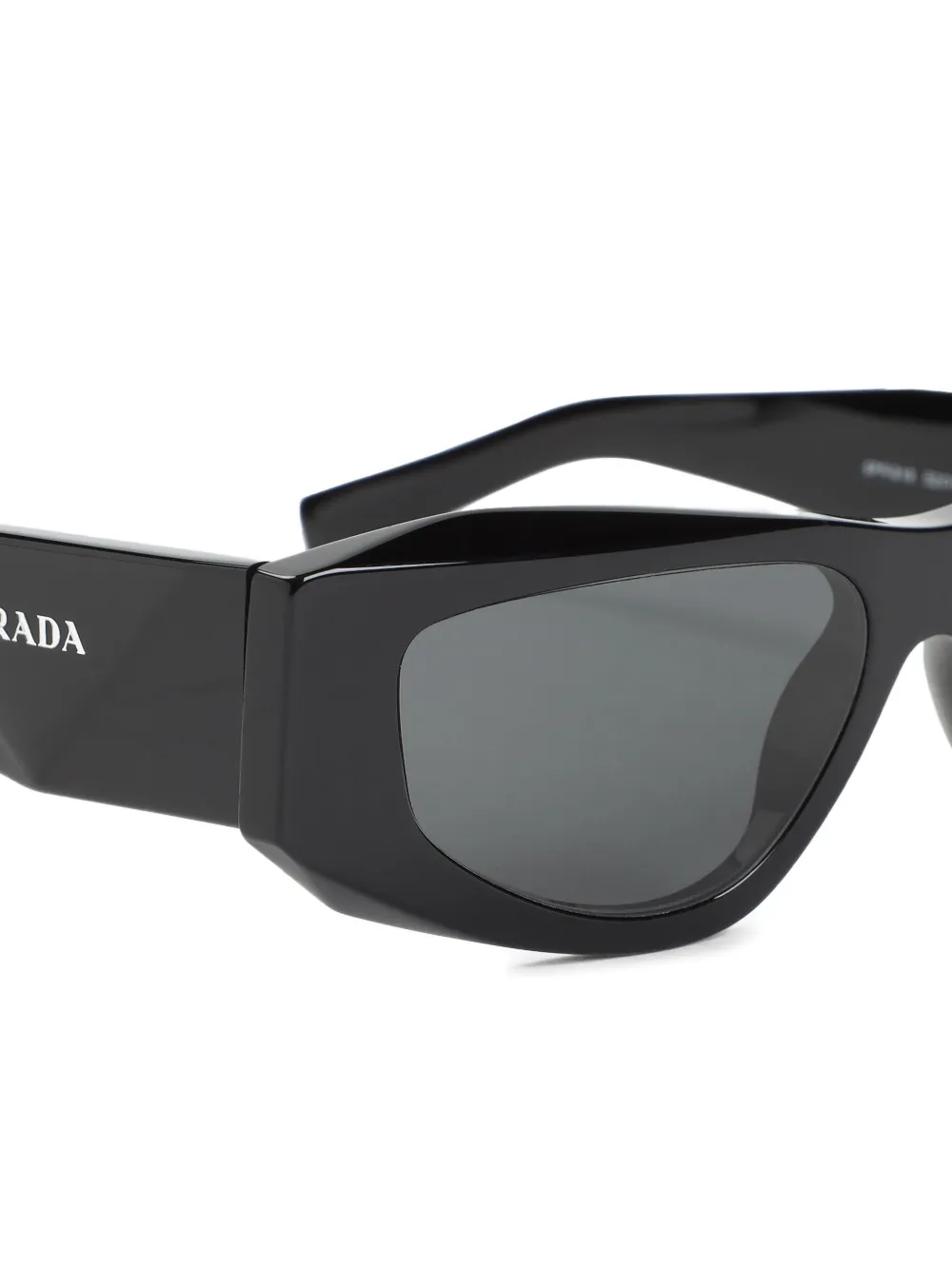 Prada Eyewear Zonnebril met hoekig montuur Zwart