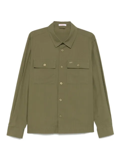 Sun 68 logo-embroidered shirt
