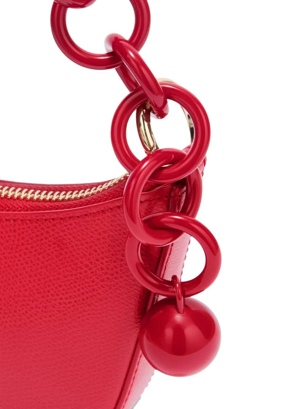 Furla Sfera kleine wassende tas verfraaid met ketting Rood