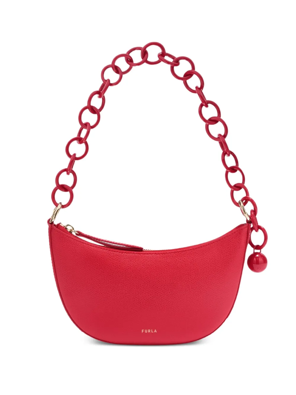 Furla Sfera kleine wassende tas verfraaid met ketting Rood