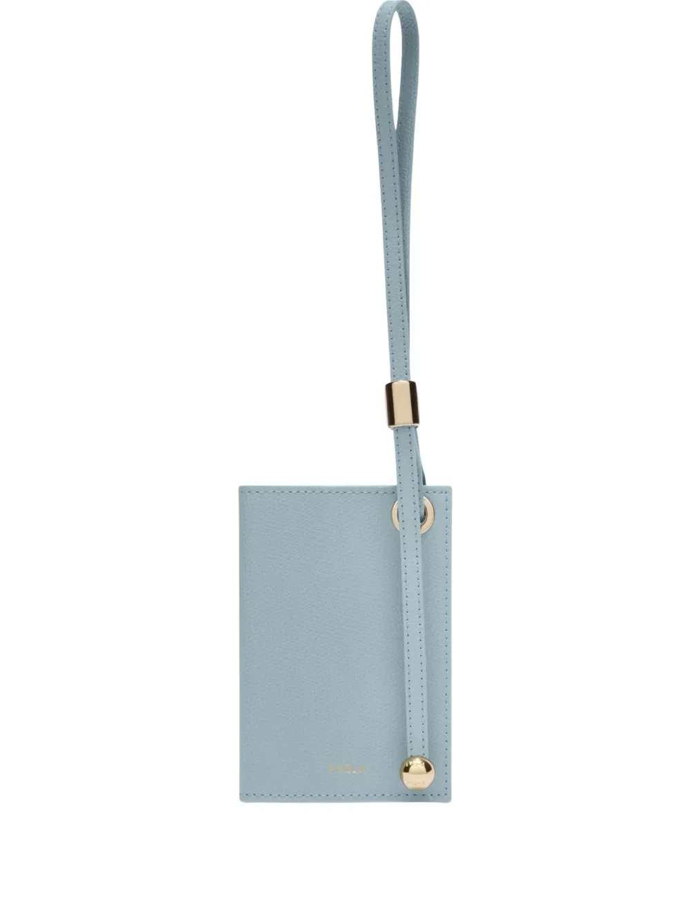Furla Laura Leather Strap Cardholder In Blue