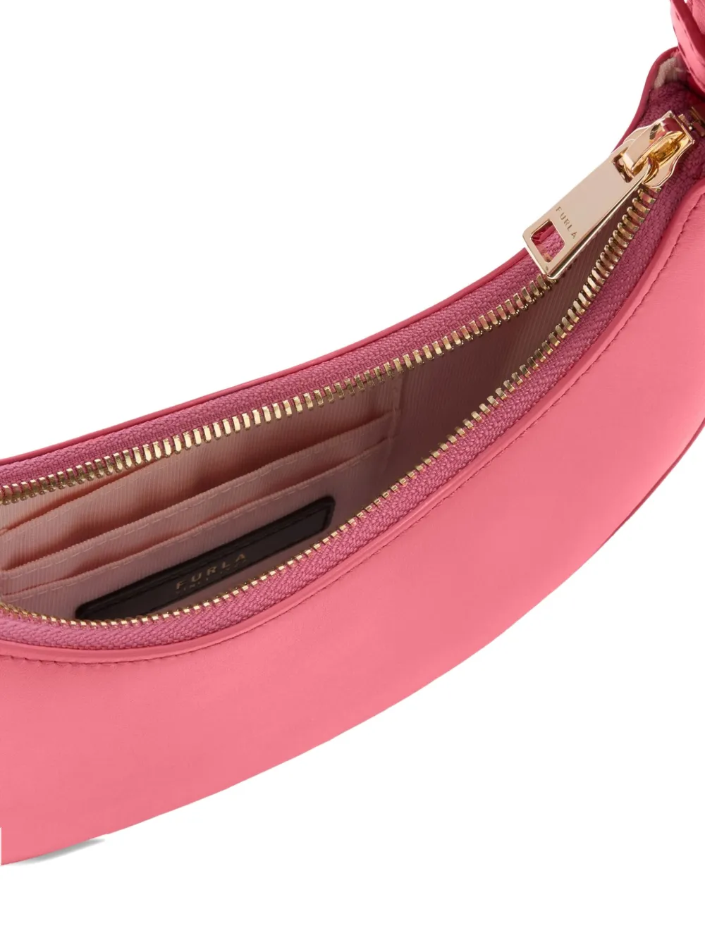 Furla Delizia schoudertas met halve maan rits Roze