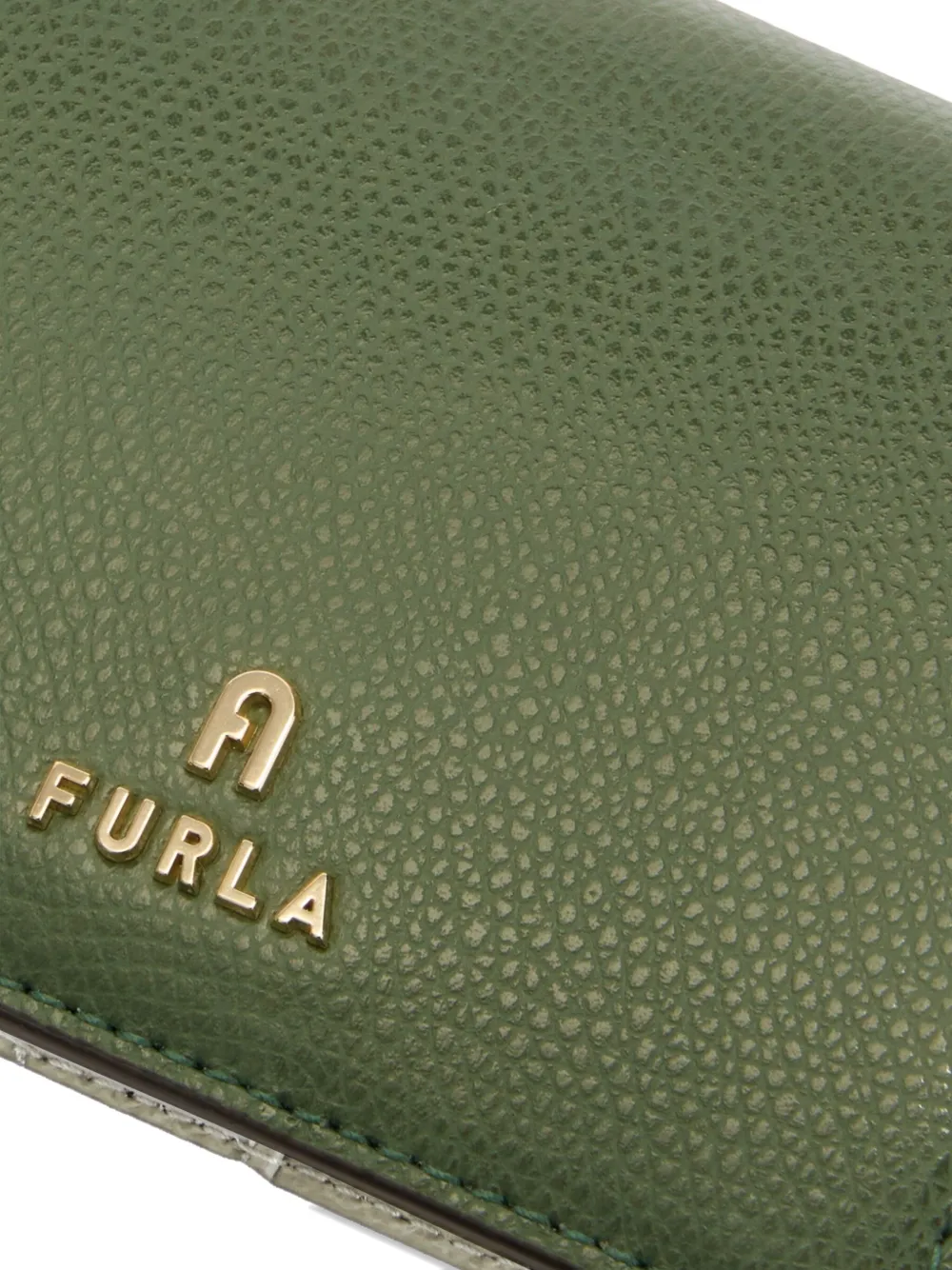 Furla Camelia leather logo wallet Groen