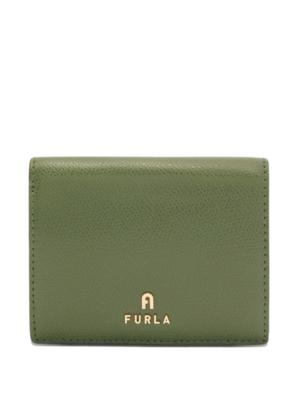 Furla Camelia Leather Logo Wallet In Green