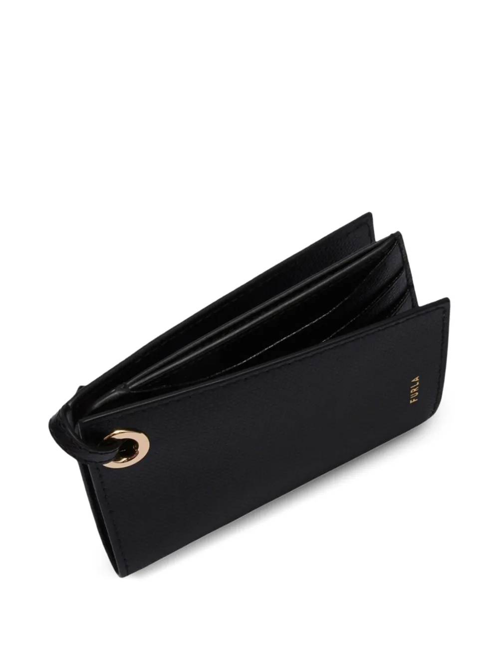 Furla Laura leren pasjeshouder met bandje Zwart