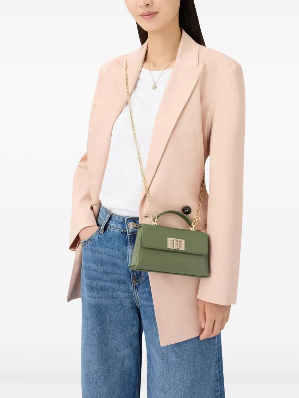 Furla 1927 chain-strap flap mini bag Groen