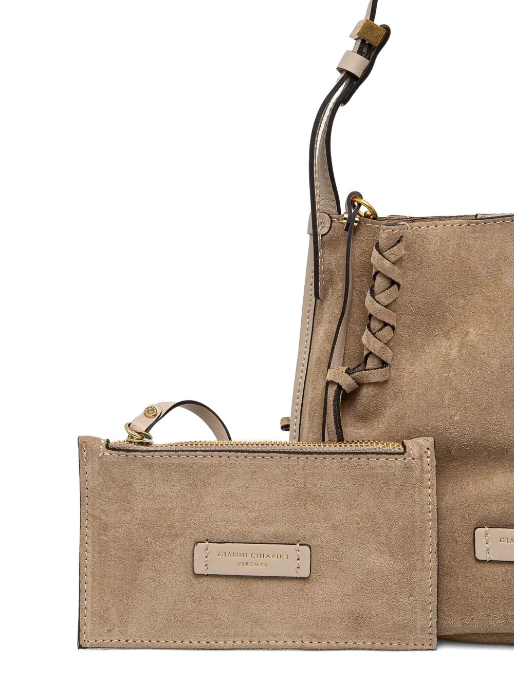 GIANNI CHIARINI Dory suède shopper Bruin