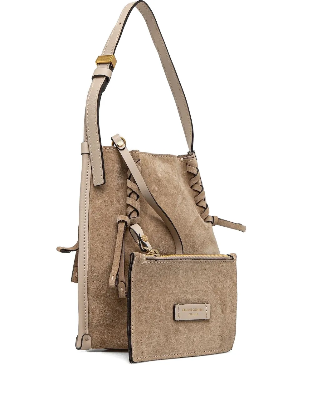 GIANNI CHIARINI Dory suède shopper Bruin