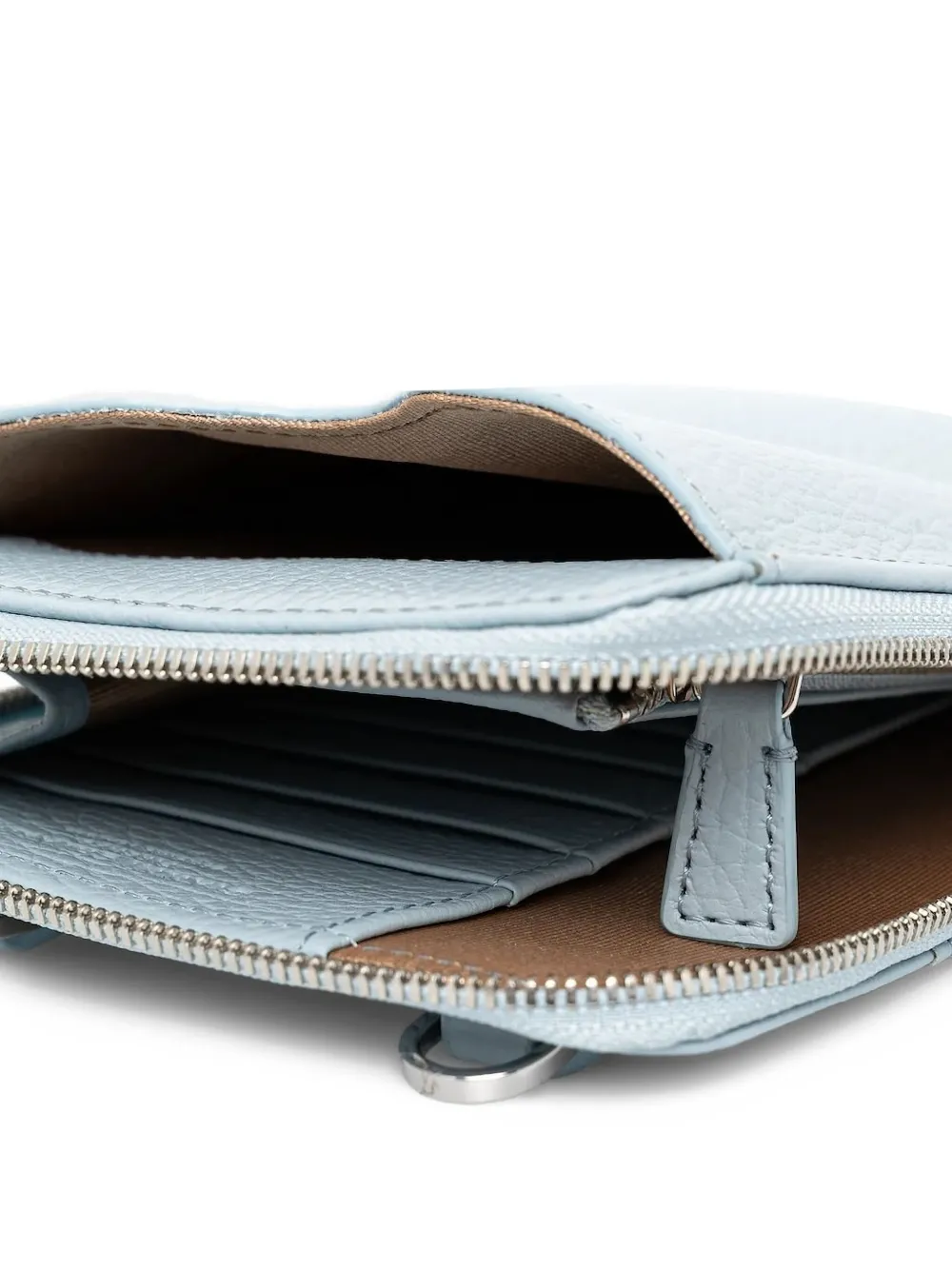 GIANNI CHIARINI Leren telefoonhoes met ritssluiting Blauw