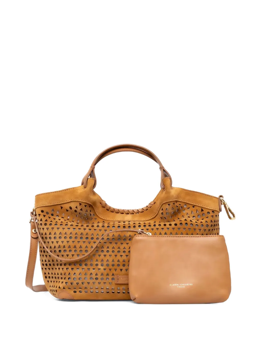 GIANNI CHIARINI Geperforeerde shopper Bruin