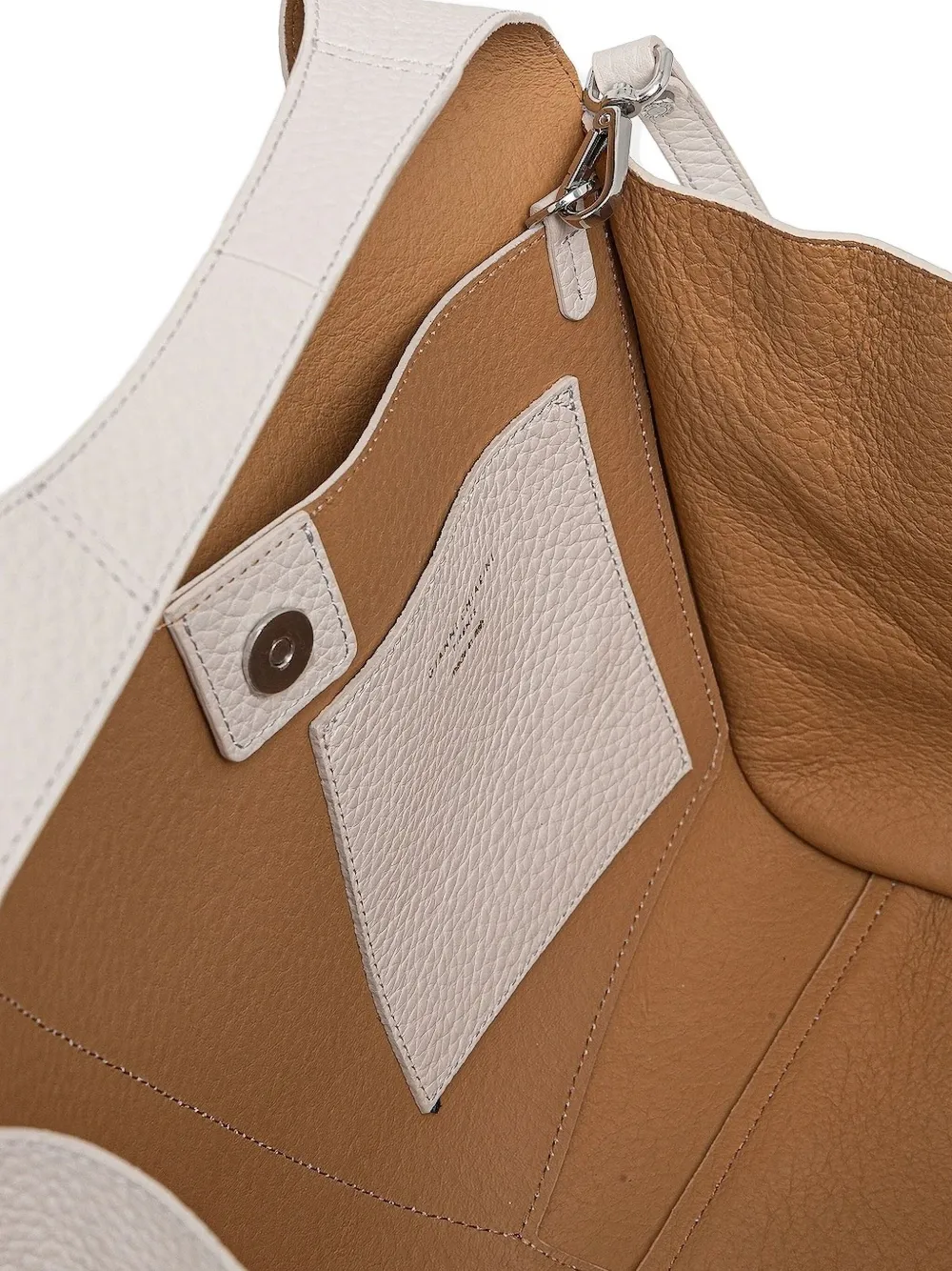 GIANNI CHIARINI Shopper met handvat en textuur Wit