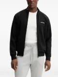 Emporio Armani zip-up logo sweater - Black