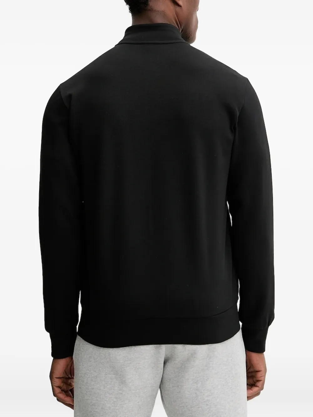 Emporio Armani zip-up logo sweater - Zwart