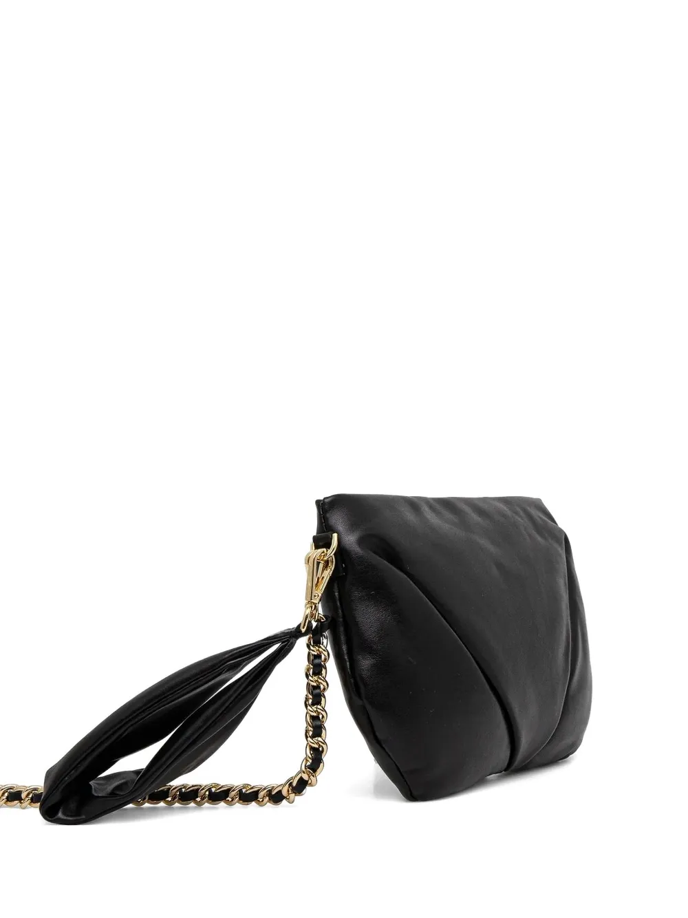 GIANNI CHIARINI Allegra geplooide clutch met kettingband Zwart