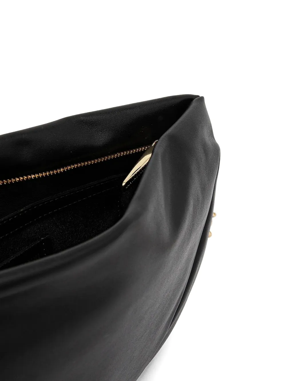 GIANNI CHIARINI Allegra geplooide clutch met kettingband - Zwart
