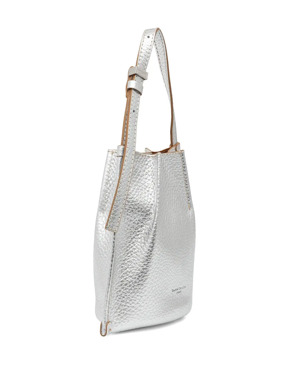 GIANNI CHIARINI Leren schoudertas Zilver
