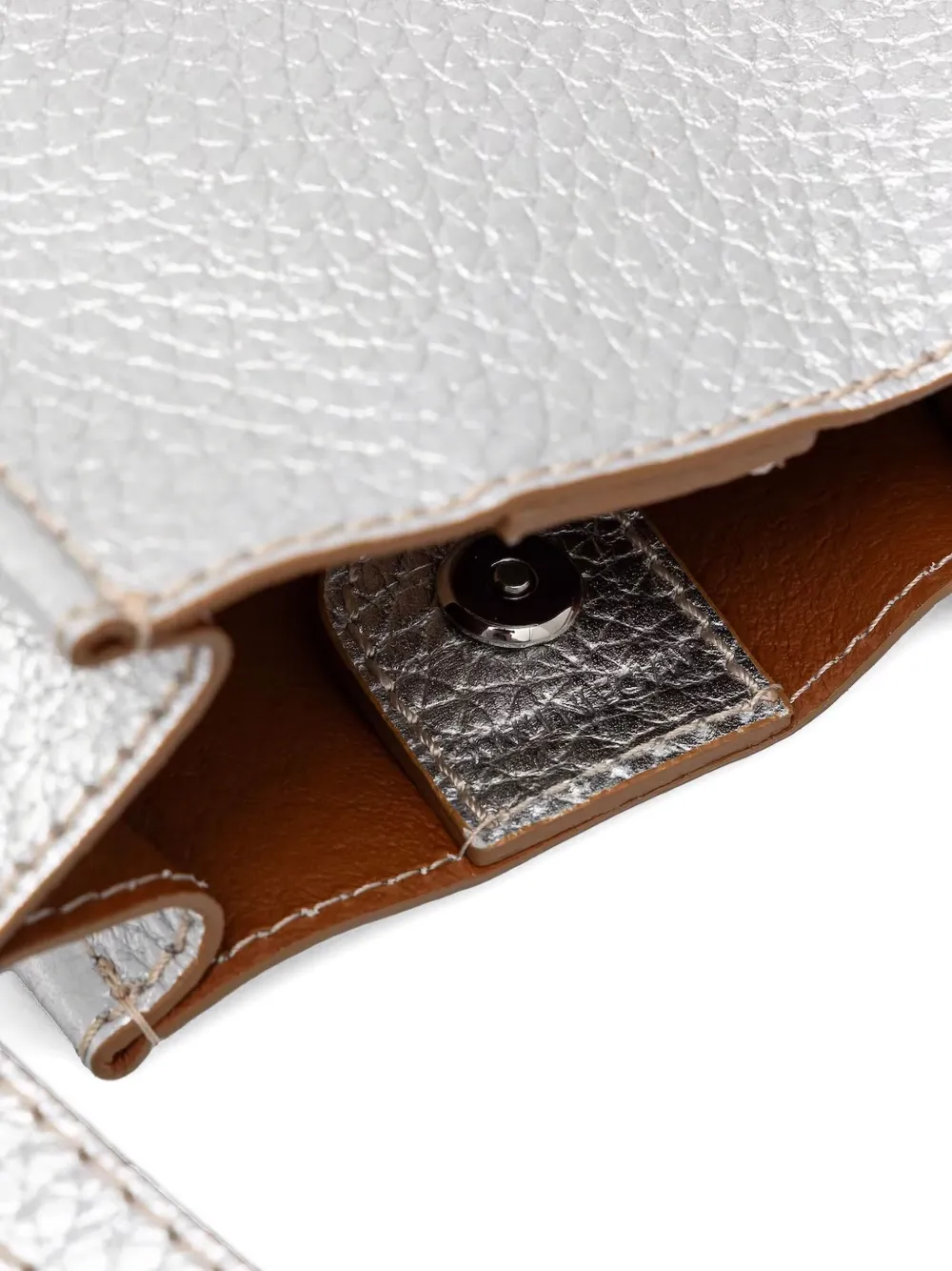 GIANNI CHIARINI Leren schoudertas Zilver