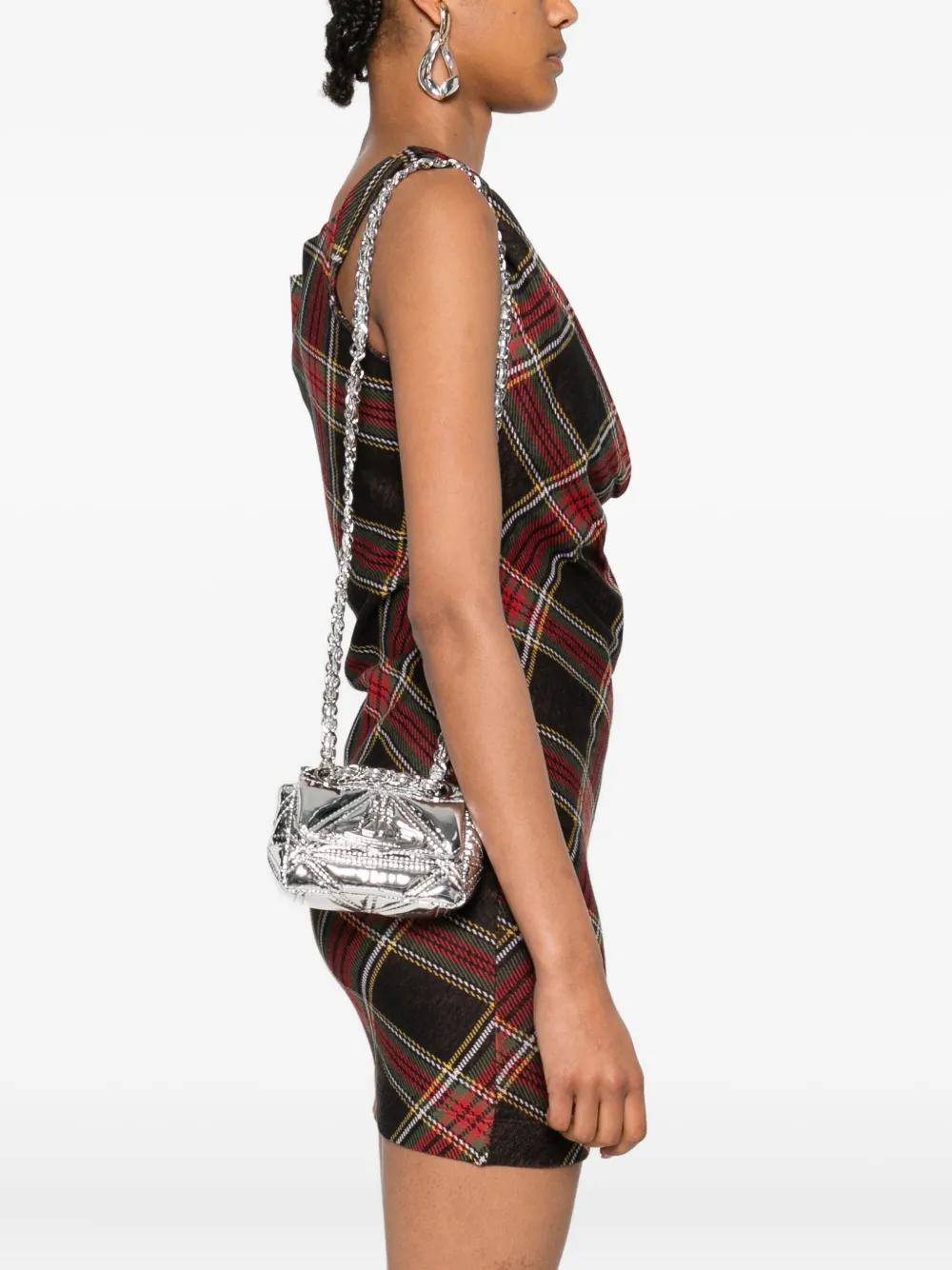 Vivienne Westwood Vinnie quilted mini bag Q401 SILVER