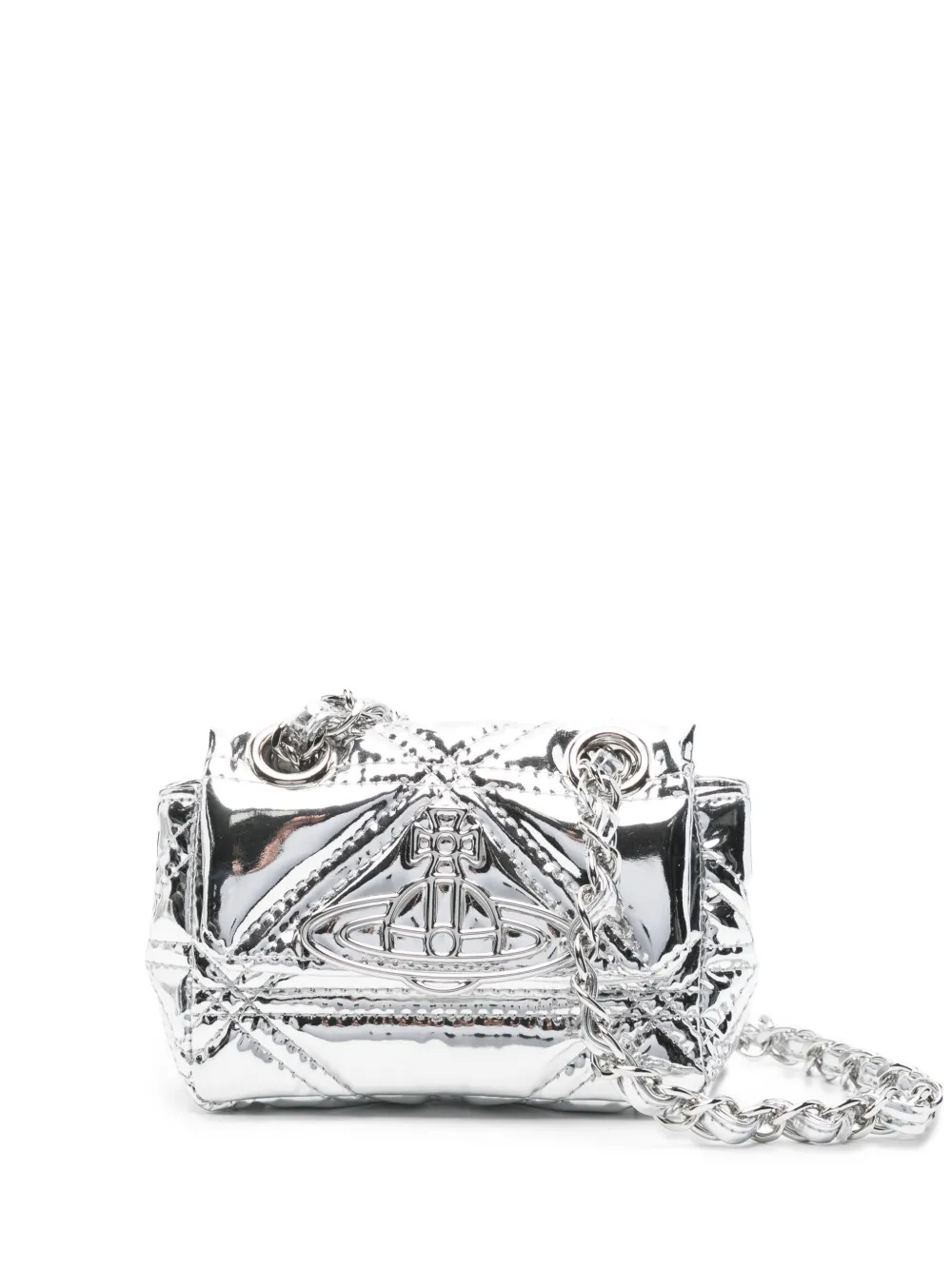 Vivienne Westwood Vinnie quilted mini bag Q401 SILVER