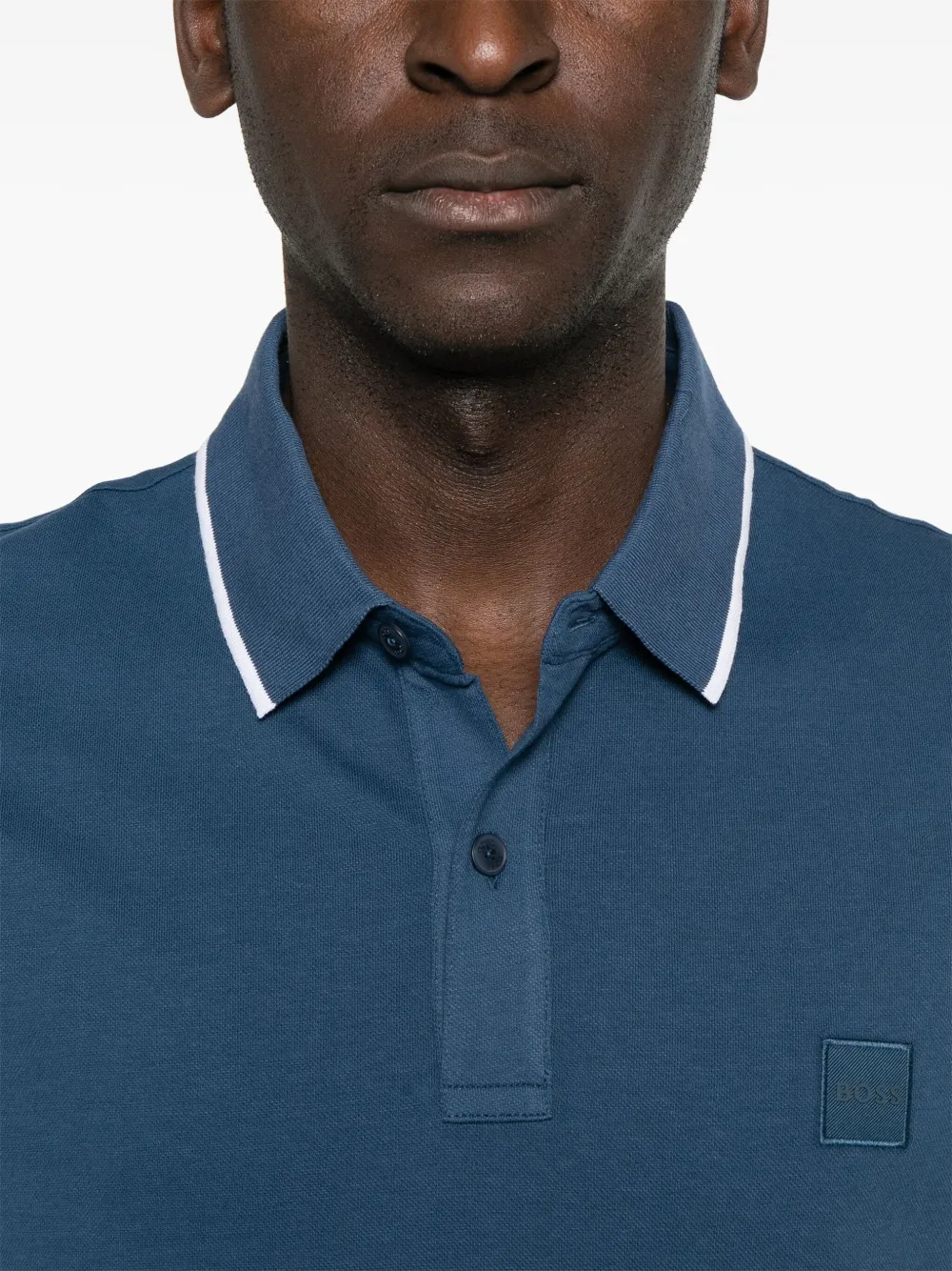 BOSS Katoenen poloshirt Blauw