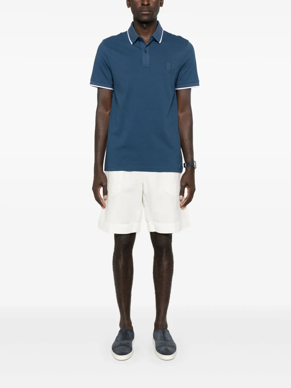 BOSS cotton polo shirt - Blauw