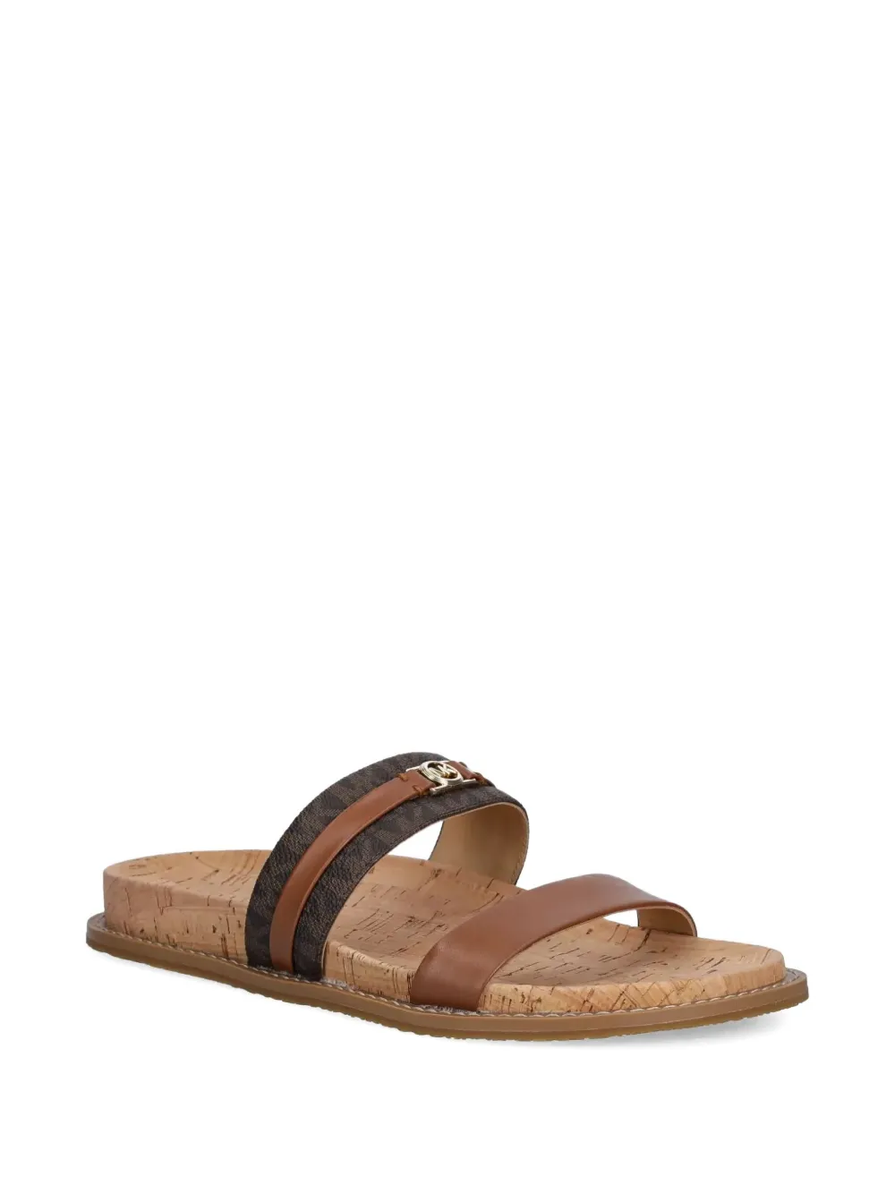 Michael Kors logo-plaque sandals Brown