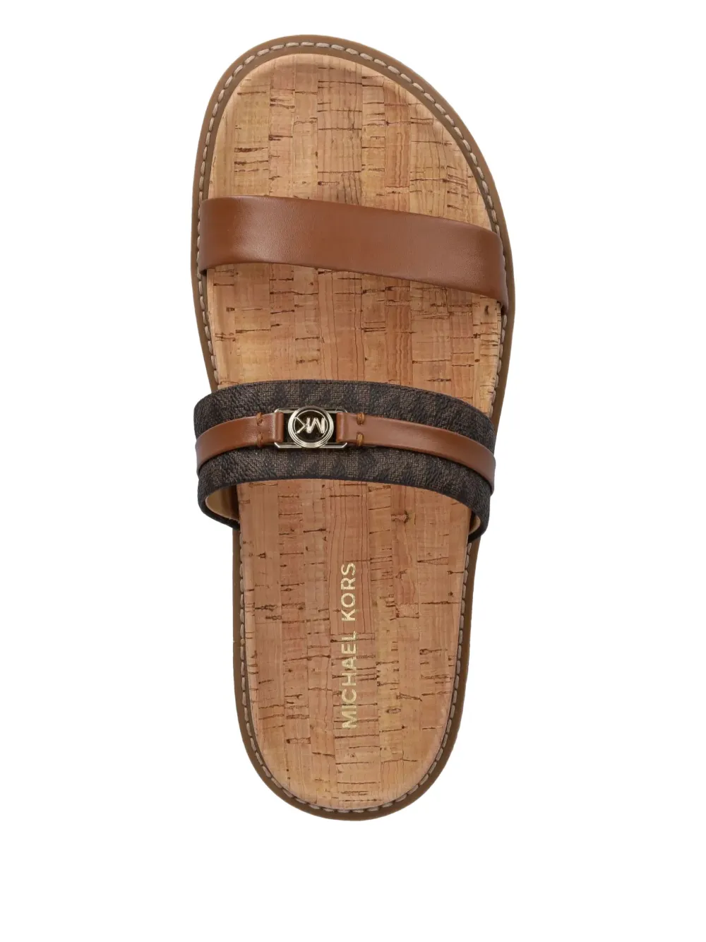 Michael Kors logo-plaque sandals Brown