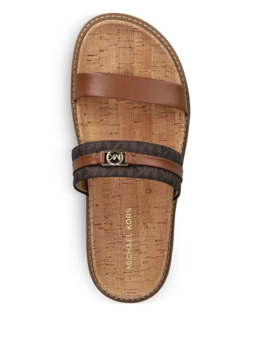 Michael Kors logo-plaque sandals Brown