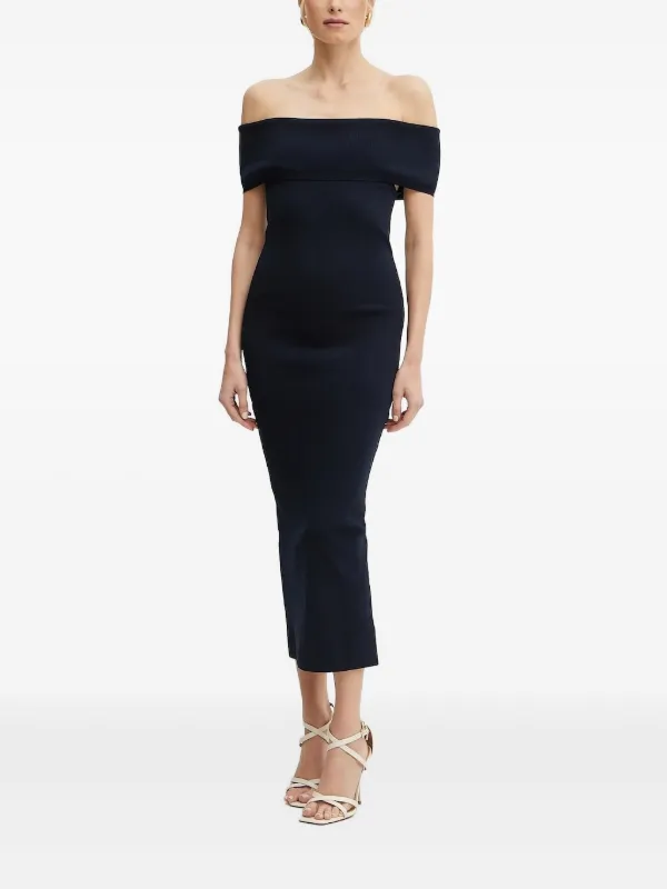 Michael Michael Kors off-shoulder Midi Dress Black FARFETCH AU