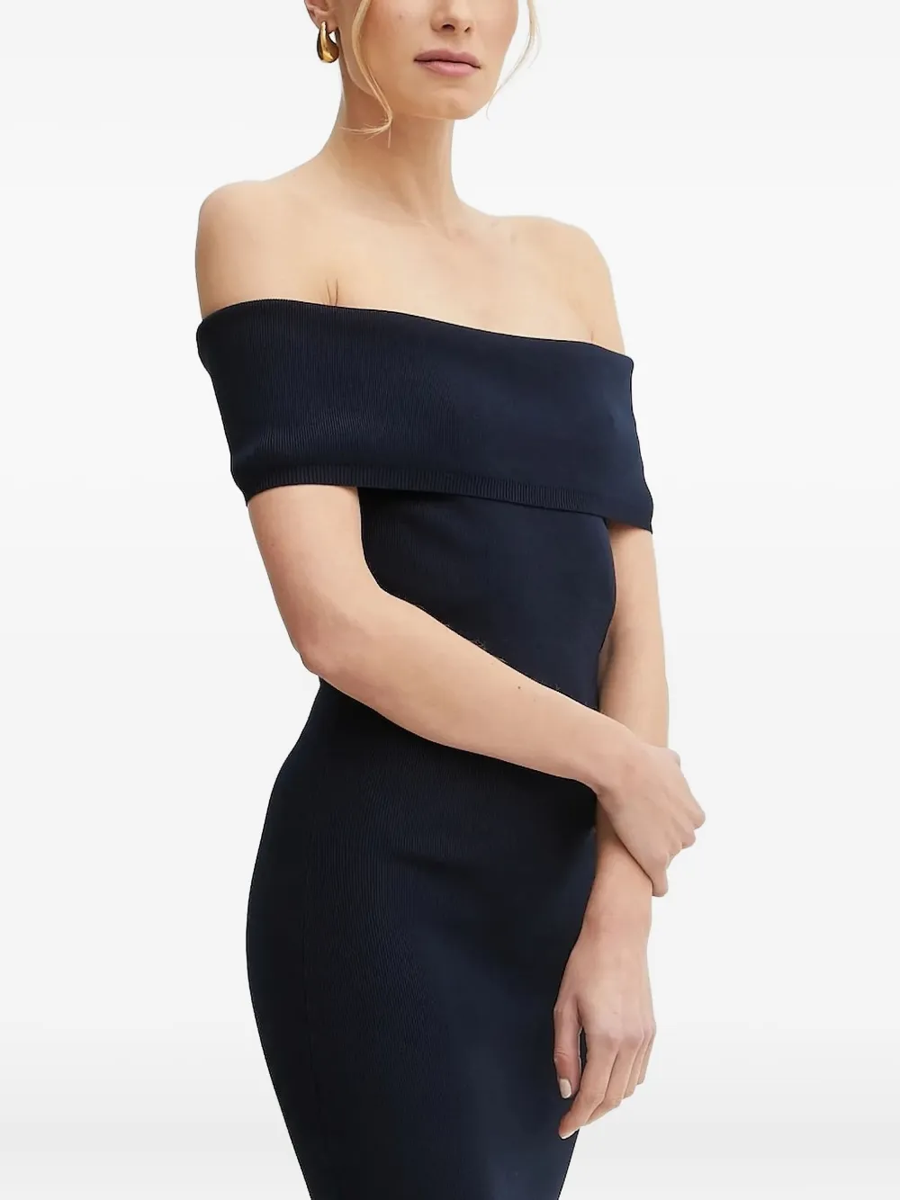 Michael Kors Off-shoulder midi-jurk Zwart