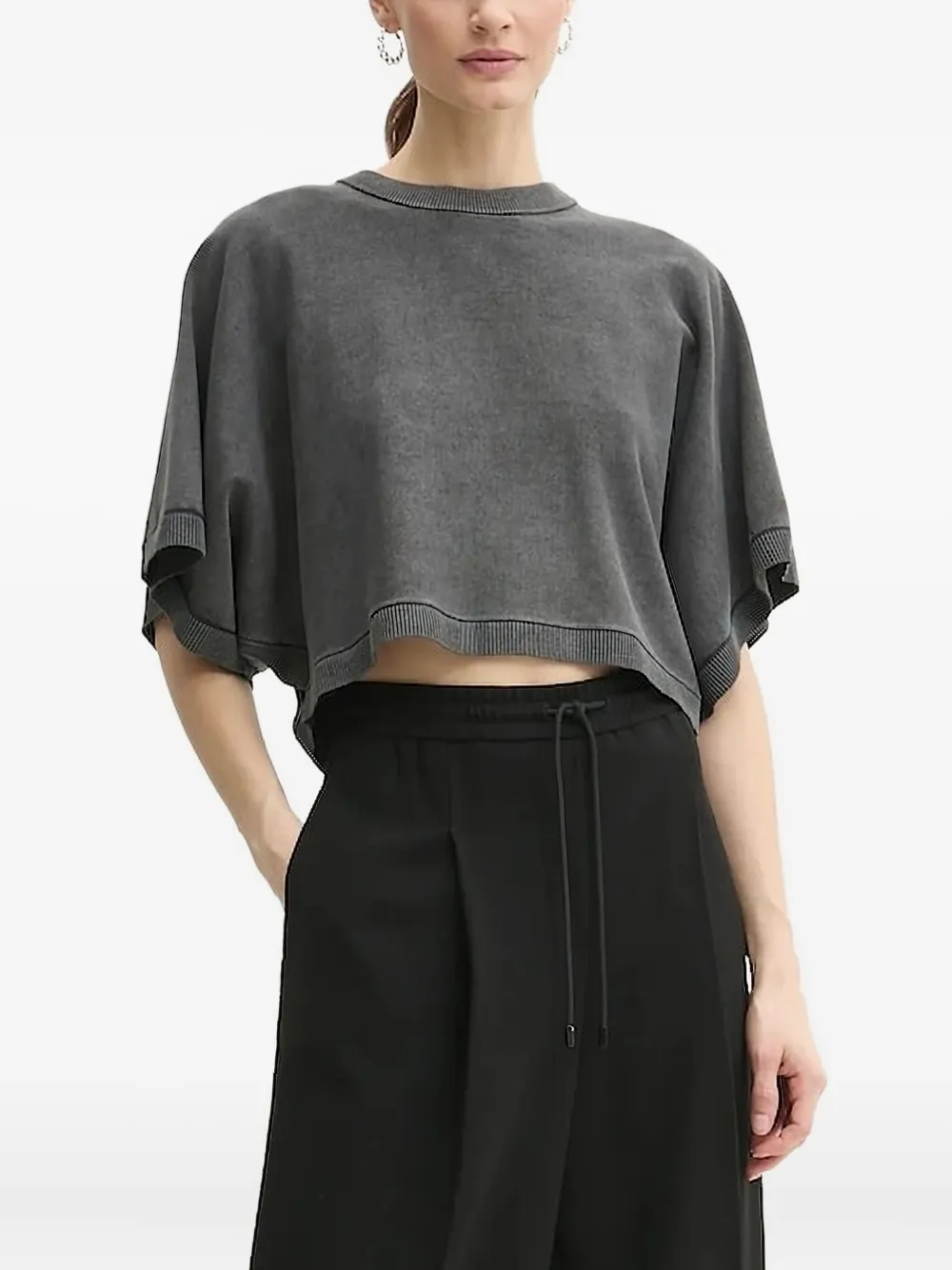 Michael Michael Kors cropped t-shirt - グレー Michael Michael Kors cropped t-shirt - グレー