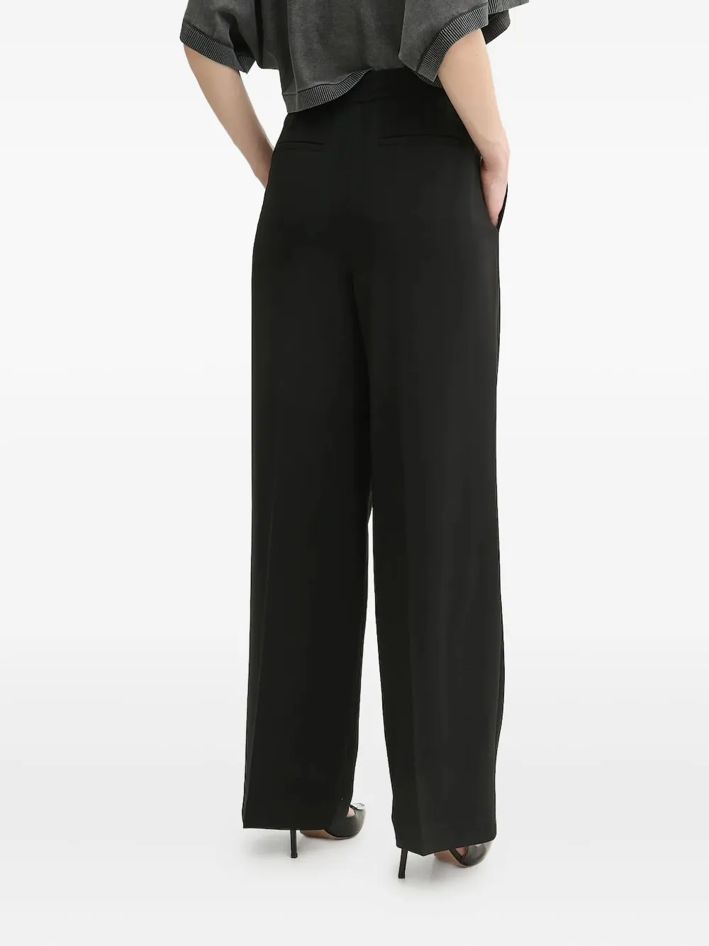 Michael Michael Kors Pleated Drawstring Palazzo Pants In Black