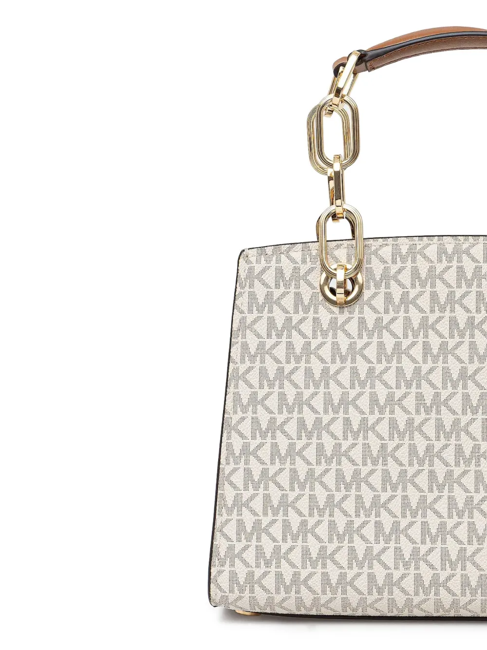 Michael Kors Cynthia monogrammed leather shoulder bag Wit