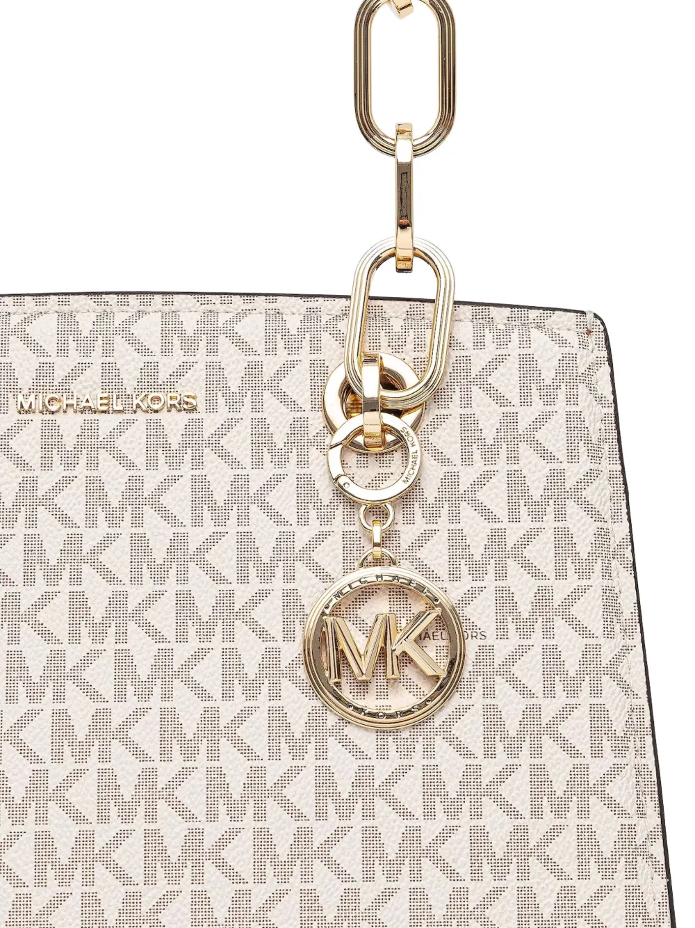 Michael Kors Cynthia monogrammed leather shoulder bag Wit
